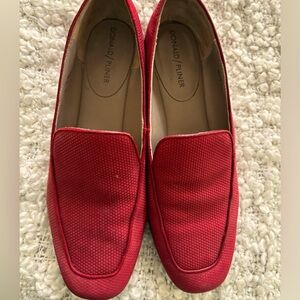 Donald Pliner Nubuck Red Loafers